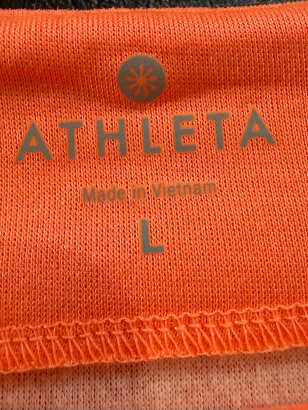 Athleta Fuse Sweatshirt Bright Orange Logo Performance Top Thumbholes Sz L - Picture 4 of 6